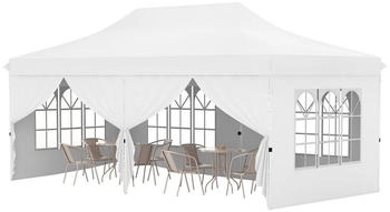 Costway 3x6m mit 6 abnehmbaren Seitenw?nden wasserabweisend stabil weiß
