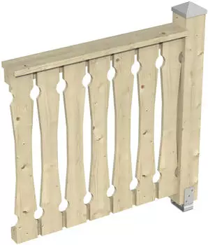 Skan Holz Brüstung Balkonschalung für Pavillon 108 x 96 cm Fichte natur (210442-00)
