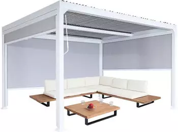MCW Pergola -L41-S3 BxTxH: 368x306x224 cm (4-tlg) 8x8cm Pfosten weiß