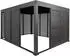 MCW Alu Pergola -L46 Pavillon Terrassenüberdachung 7x Lamellenpaneel 7x Schiebetüren 11cm-Gestell 3x4m anthrazit