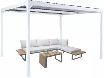 MCW Pergola Weiß Metall 306x224x368 cm