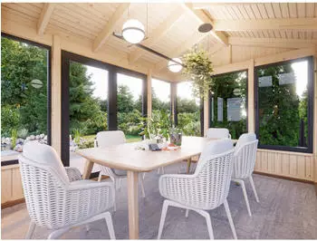 Palmako Pavillon Isabella 10,9 m² 401 x 303 cm tauchgrundiert grau