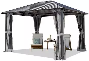 Toolport Hardtop Gartenpavillon Moonlight 3 x 3,65 m (300221)