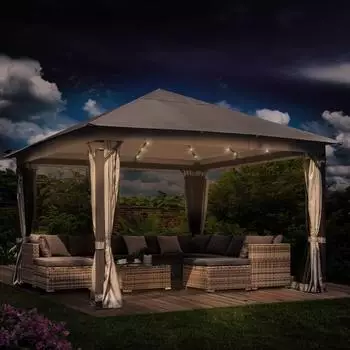Brast Pavillon mit LEDs Infinity 4 x 4 m grau (5006000718)