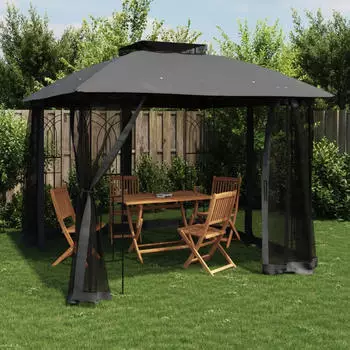 vidaXL Pavillon mit Doppeldach creme 2,94 x 2,94 m (368454)