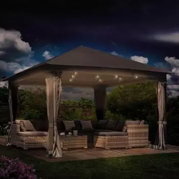 Brast Pavillon mit LEDs Infinity 4 x 4 m grau (5006000716)