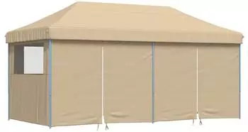 vidaXL Pop-Up-Partyzelt mit 4 Seitenteilen beige (4004951)