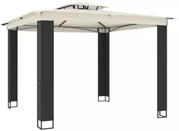 vidaXL Pavillon mit Doppeldach creme 3,94 x 2,96 m (368446)