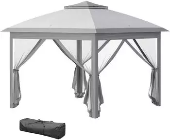 Outsunny Faltpavillon mit Moskitonetz 3 x 3 m (84C-300V01GY)