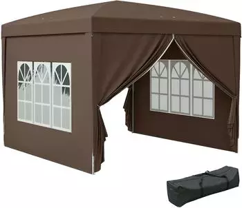 Outsunny Faltpavillon mit Seitenwänden 3 x 3 m (84C-430V00CF)
