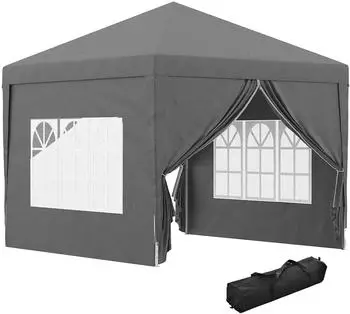 Outsunny Faltpavillon mit Seitenwänden 3 x 3 m (84C-430V00GY)