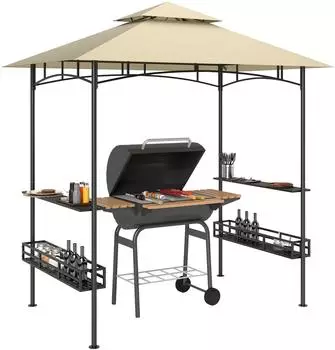 Outsunny Grillpavillon mit Doppeldach 2,4 x 1,5 m (84C-561V00BG)