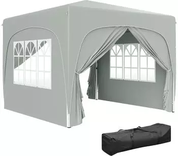 Outsunny Faltpavillon mit Seitenw&auml;nden 3 x 3 m (84C-596V00LG)