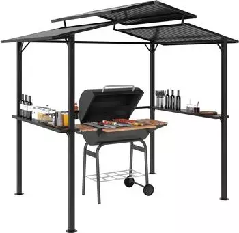 Outsunny Grillpavillon mit Metalldach 2,5 x 1,6 m (84C-638V00BK)