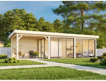 Palmako Pavillon Lenna Slide 24,9 m&sup2; Set 417 876 x 300 cm wei&szlig;