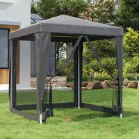vidaXL Partyzelt mit 10 Mesh-Seitenteilen Anthrazit 6x4 m HDPE