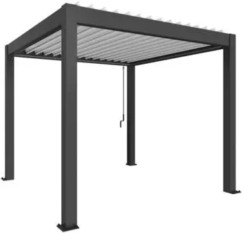 Biohort Pergola 3 x 3 m mit Lamellendach 312 x 312 cm dunkelgrau-metallic/Lamellen wei&szlig;