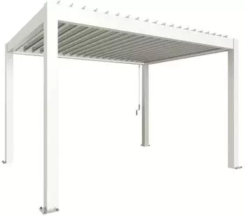 Biohort Pergola 4 x 3 m mit Lamellendach 405 x 312 cm wei&szlig;