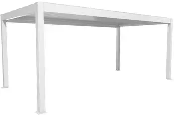 Biohort Pergola 6 x 3 m mit Lamellendach 608 x 312 cm wei&szlig;