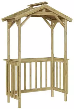 vidaXL Hexagonal wooden shelter 1.335 x 0.63 x 2 m brown