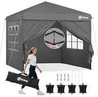 Sekey Pavillon 3 X 3 M Mit 4 Seitenteile, Faltpavillon Pop Up Pavillon Faltbar...