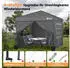 Sekey Pop-Up-Faltpavillon 3 x 3 m mit Tasche & 4 Sandsäcken grau
