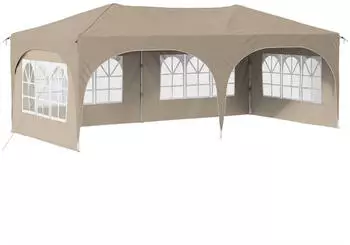 vidaXL Pop-up Partyzelt Creme 575 x 288 x 245 cm Oxford-Stoff mit 4 Seitenw&auml;nden (42019889)