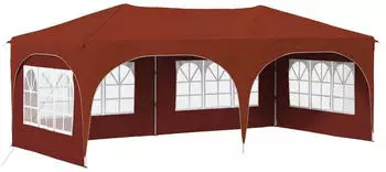 vidaXL Pop-up Partyzelt Terrakotta 575 x 288 x 245 cm Oxford-Stoff mit 4 Seitenw&auml;nden (42019897)