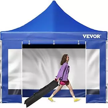 VEVOR Faltpavillon 3x3m Pop-Up 240g PVC-Polyester, Blau (10 x 10 FT Pop Up Canopy Tent)