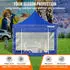 VEVOR Faltpavillon 3x3m Pop-Up 240g PVC-Polyester, Blau (10 x 10 FT Pop Up Canopy Tent)