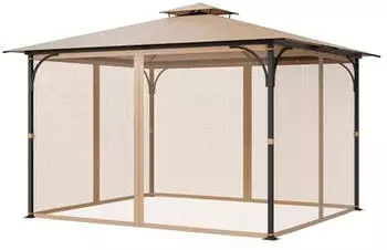VEVOR Moskitonetz Ersatz für Pavillon 304,8x365,8x222,5cm, 4-teilig, Doppelreißverschluss (JDM-36LBE)