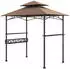 Costway Grillpavillon Doppeldach Seitenregale 242x153x250cm Braun