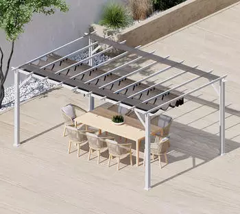 Paragon Outdoor Florenz 1116 Aluminium Pergola 350x505x236cm Wei&szlig;/Hellbraun (05011)