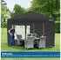 Sekey Pavillon Seitenteile 3x3m wasserdicht, 1 Fenster 1 Tür, schwarz (2er-Set)