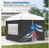 Sekey Pavillon Seitenteile 3x3m wasserdicht, 1 Fenster 1 Tür, schwarz (2er-Set)