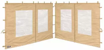 QUICK STAR Pavillon Seitenteile mit Fenster, Polyester, 3x3m, Beige, 2er-Set (48562)