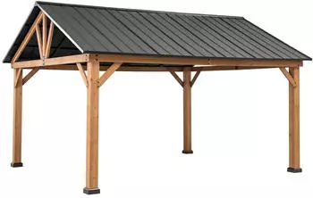 Sunjoy Gazebo Rebra Zedernholz 404 cm x 465 cm (A102008114)