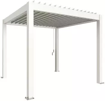 Biohort Pergola 3 x 3 m mit Lamellendach 312 x 312 cm wei&szlig;