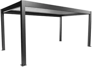 Biohort Pergola 5,5 x 3 m mit Lamellendach 553 x 312 cm dunkelgrau-metallic/Lamellen silber