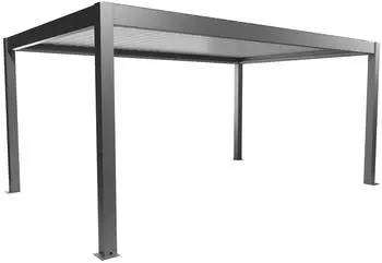 Biohort Pergola 5,5 x 3,5 m mit Lamellendach 553 x 368 cm quarzgrau-metallic/Lamellen wei&szlig;