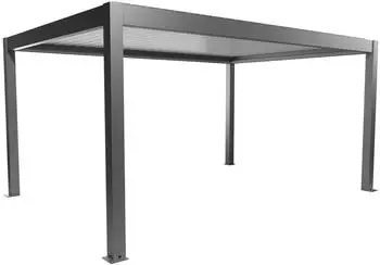 Biohort Pergola 5 x 3,5 m mit Lamellendach 516 x 368 cm quarzgrau-metallic/Lamellen wei&szlig;
