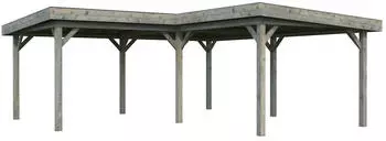 Palmako Pavillon Lenna 16,6 m&sup2; 588 x 588 cm tauchimpr&auml;gniert grau
