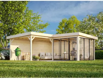 Palmako Pavillon Lenna Slide 24,9 m&sup2; Set 412 588 x 588 cm wei&szlig;