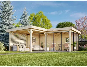 Palmako Pavillon Lenna Slide 24,9 m&sup2; Set 414 588 x 588 cm wei&szlig;