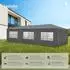 TecTake Miramas pavilion in polyethylene and steel 9 x 3 x 2.5 m grey