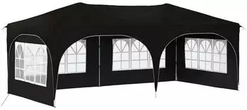 vidaXL Pop-up Partyzelt Schwarz 575 x 288 x 245 cm Oxford-Stoff mit 4 Seitenw&auml;nden (42019898)