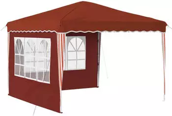 vidaXL Pop-up Partyzelt Terrakotta 288 x 288 x 245 cm Oxford-Stoff mit 2 Seitenw&auml;nden (42019765)
