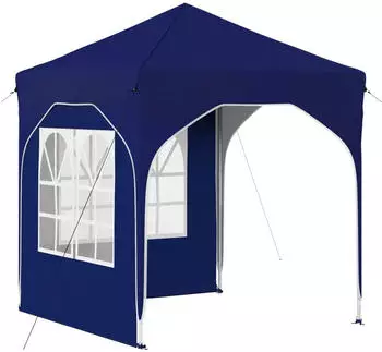 vidaXL Pop-up Partyzelt 192 x 192 x 245 cm Blau mit 2 Seitenw&auml;nden (42019824)