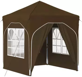 vidaXL Pop-up Partyzelt 192 x 192 x 245 cm Taupe mit 4 Seitenw&auml;nden (42019839)