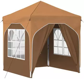 vidaXL Pop-up Partyzelt 192 x 192 x 245 cm Beige mit 4 Seitenw&auml;nden (42019837)